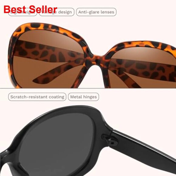 Oversized Bug Eye Polarized Sunglasses, UV400 Protection, Lightweight Retro main image 7